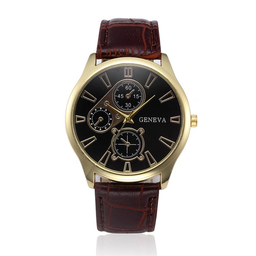 Business Fashion Retro Design Watches Men Leather Band Quartz Wrist Watch  Brand Luxury Sport Digital Relogio Masculino Saat