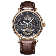 Load image into Gallery viewer, Reef Tiger/RT Top Brand Luxury Tourbillon Watches for Men Functional Watch Brown Leather Strap Automatic Wrist Watch RGA1903