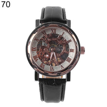 Load image into Gallery viewer, Classic Men Faux Leather Skeleton Hand-Wind Mechanical Sports Army Wrist Watch