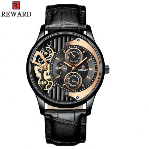 2019 New Fashion Mens Watches Top Brand Luxury Waterproof Quartz Clock Male Leather Sport Wrist Watch Imitation Mechanical Watch